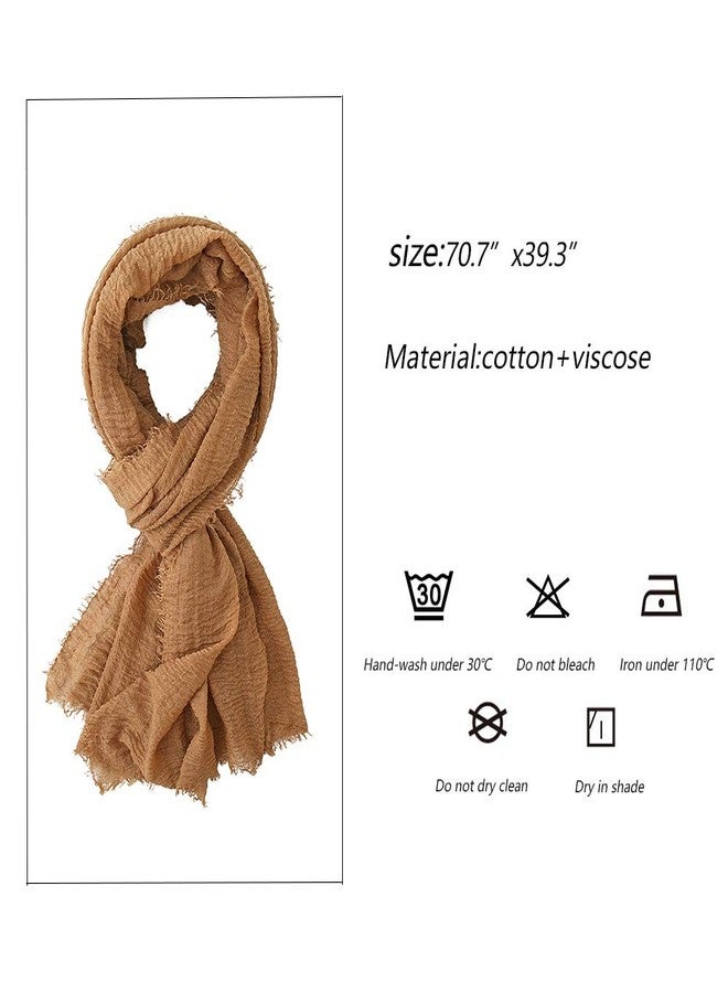 EVQ 3 PCS Women Soft Scarf Shawl Long Scarf, Head Wrap Scarves for Women (3pcs Black+Brown+Gray(70.9"x35.5")) - Image 2